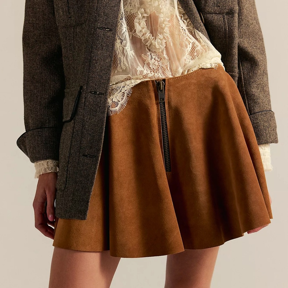 Free People Undestated Leather Sugar High Skirt